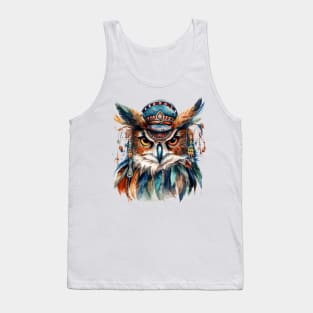 Watercolor Boho Owl #1 Tank Top